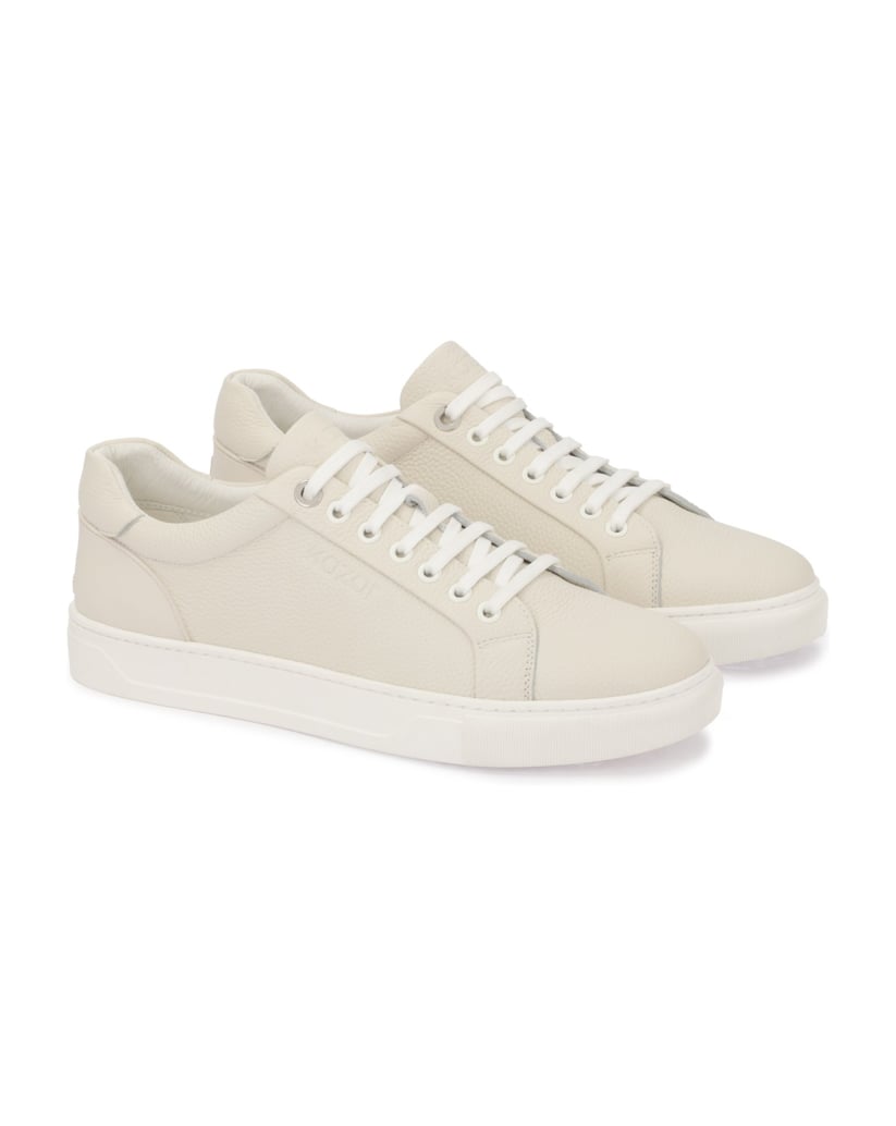 Kazar-Turnschuhe-aus-hellgrauem-Erbsenleder-grau