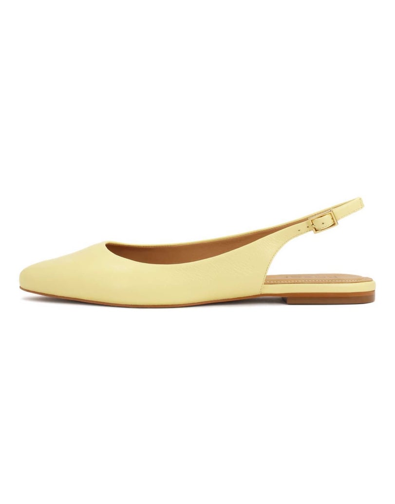 Kazar-Leuchtend-gelbe-flache-Pumps-mit-offenem-Absatz-gelb