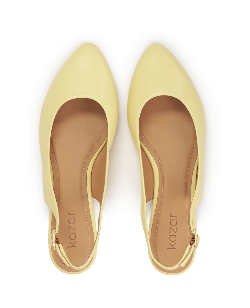 Kazar-Leuchtend-gelbe-flache-Pumps-mit-offenem-Absatz-gelb