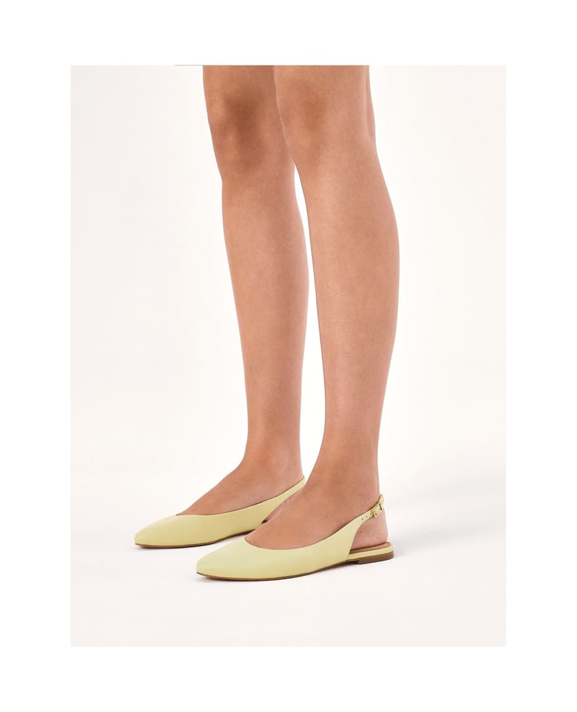 Kazar-Leuchtend-gelbe-flache-Pumps-mit-offenem-Absatz-gelb