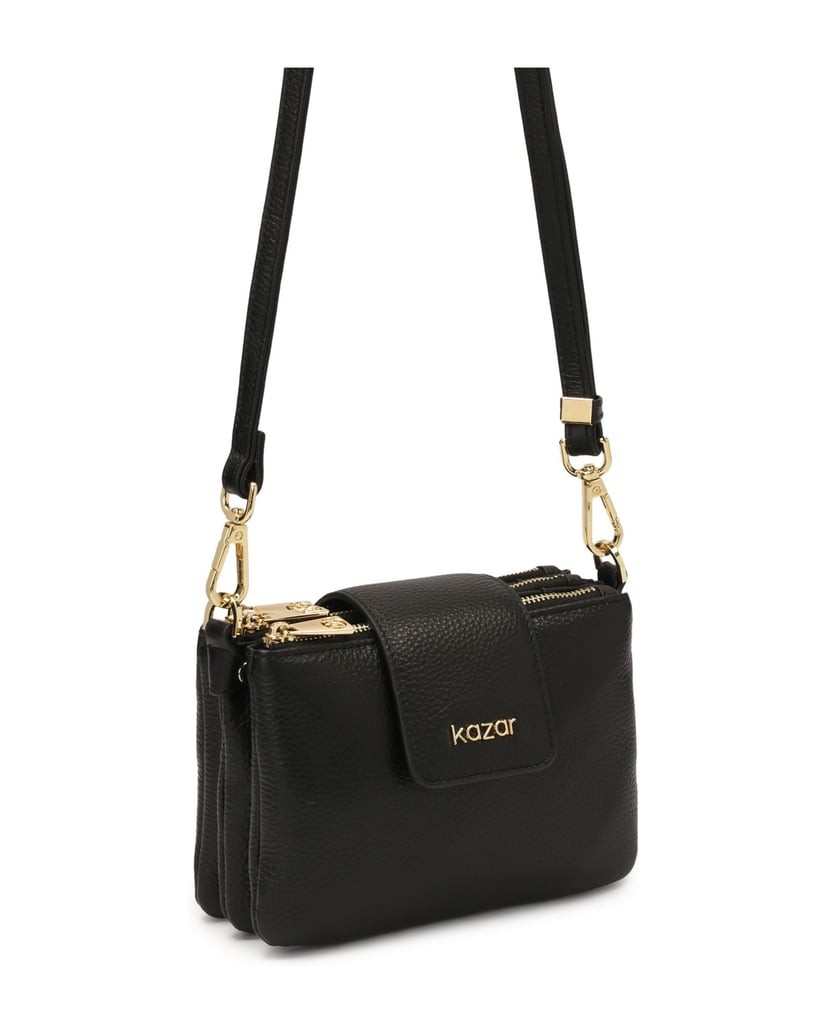 Kazar-Kleine-Gürteltasche-mit-drei-Fächern-schwarz
