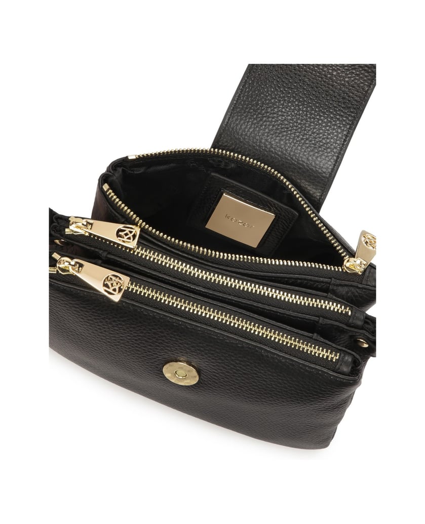 Kazar-Kleine-Gürteltasche-mit-drei-Fächern-schwarz