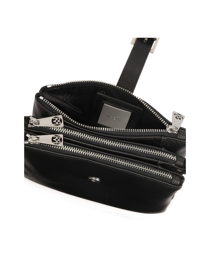 Kazar-Kleine-Gürteltasche-mit-drei-Fächern-schwarz