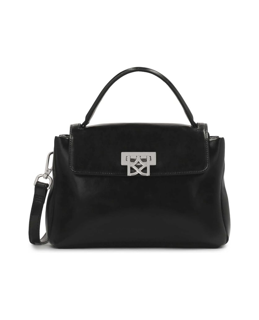 Kazar-Schwarze-Lederhandtasche-mit-Henkel-und-Riemen-schwarz