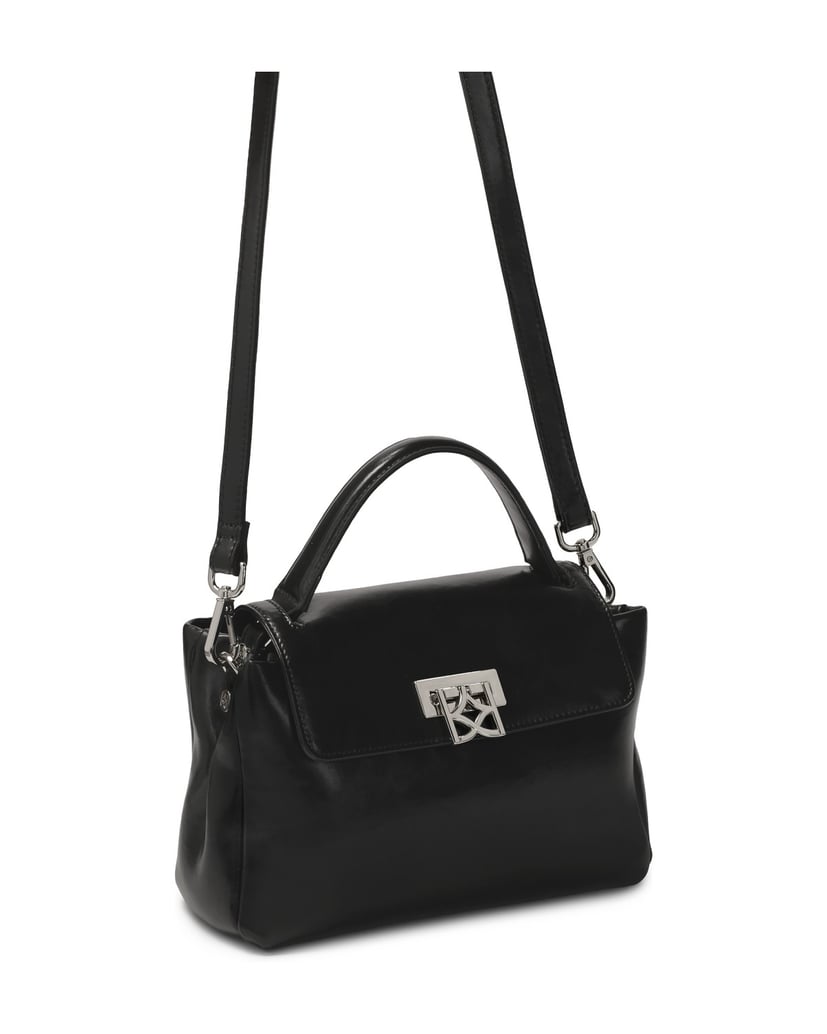 Kazar-Schwarze-Lederhandtasche-mit-Henkel-und-Riemen-schwarz
