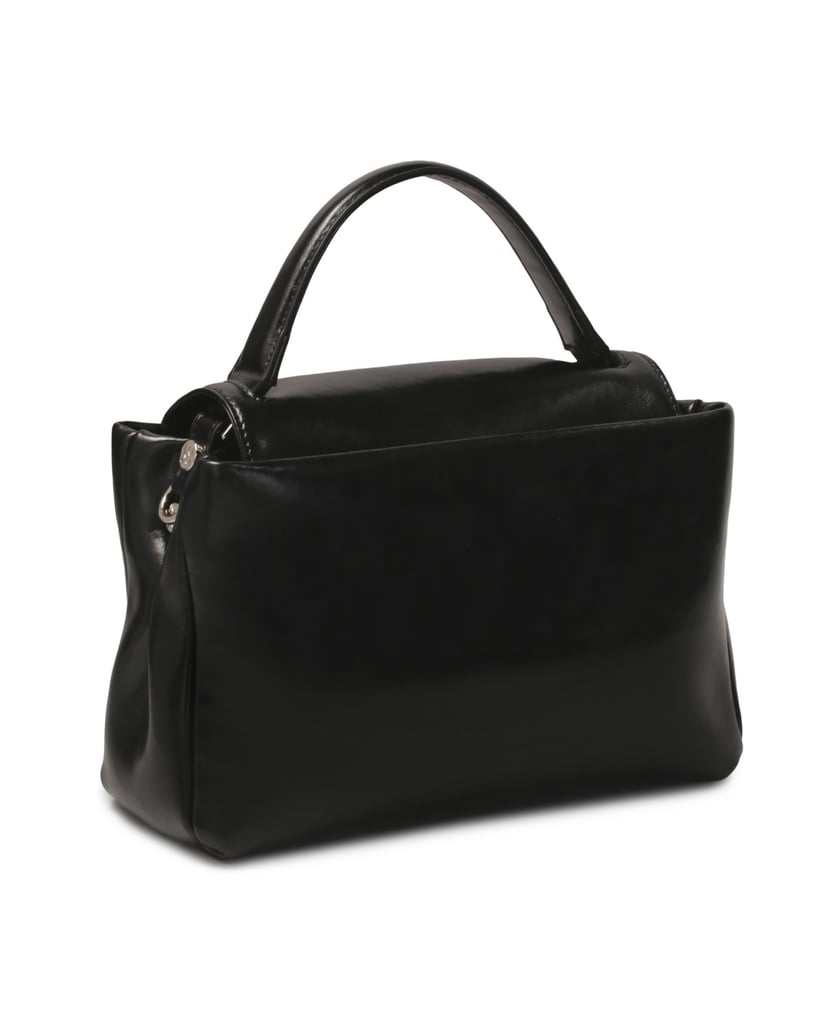 Kazar-Schwarze-Lederhandtasche-mit-Henkel-und-Riemen-schwarz