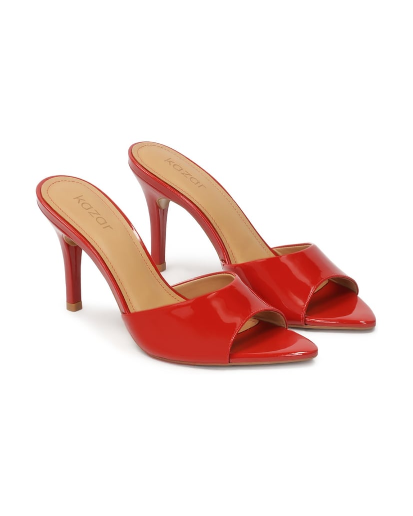 Kazar-Rote-Pantoletten-aus-Lackleder-mit-Absatz-rot