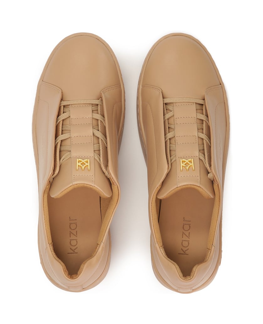 Kazar-Beigefarbene-Turnschuhe-mit-dicker-Sohle-beige