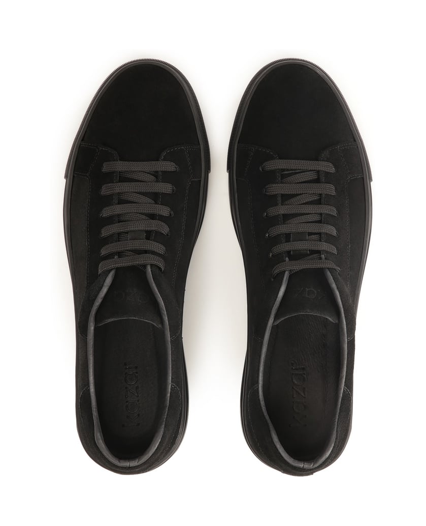 Kazar-Schwarze-Wildleder-Sneakers-zum-Schnüren-schwarz