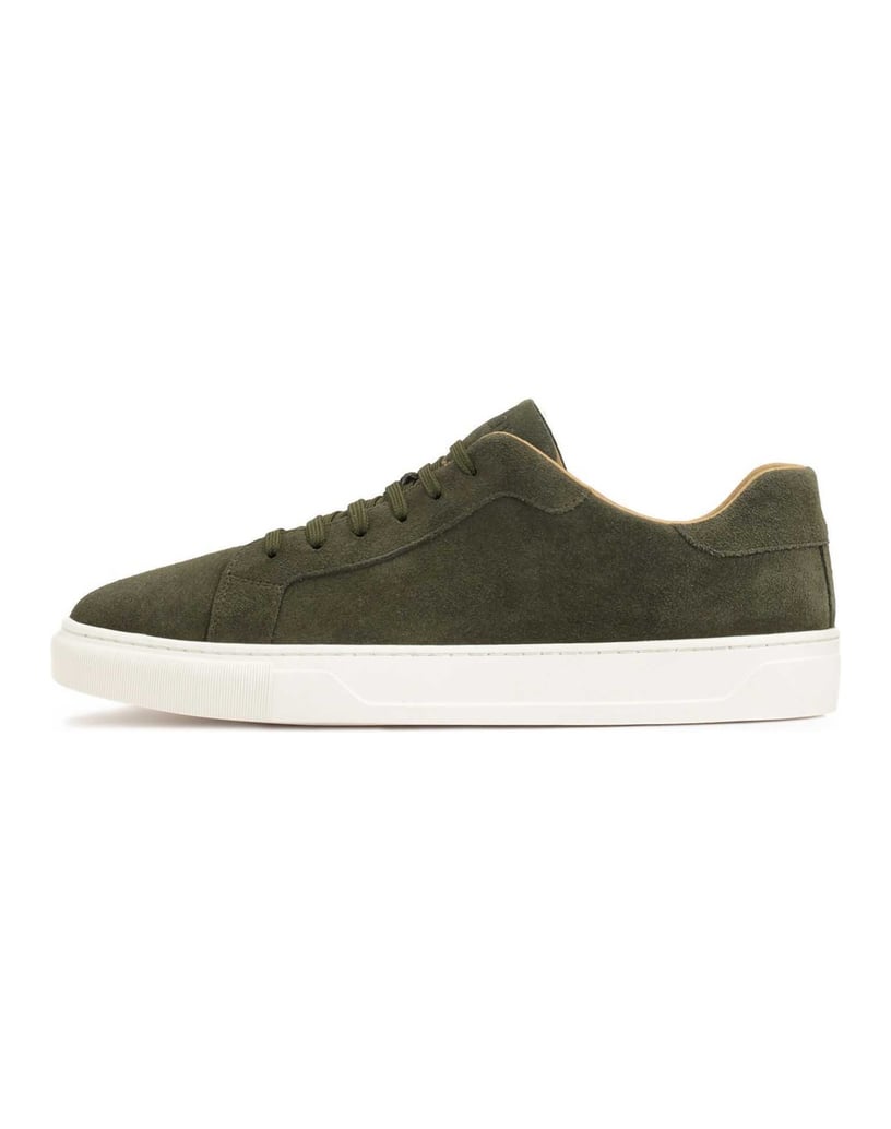 Kazar-Khakifarbene-Wildleder-Sneakers-mit-weißer-Sohle-oliv