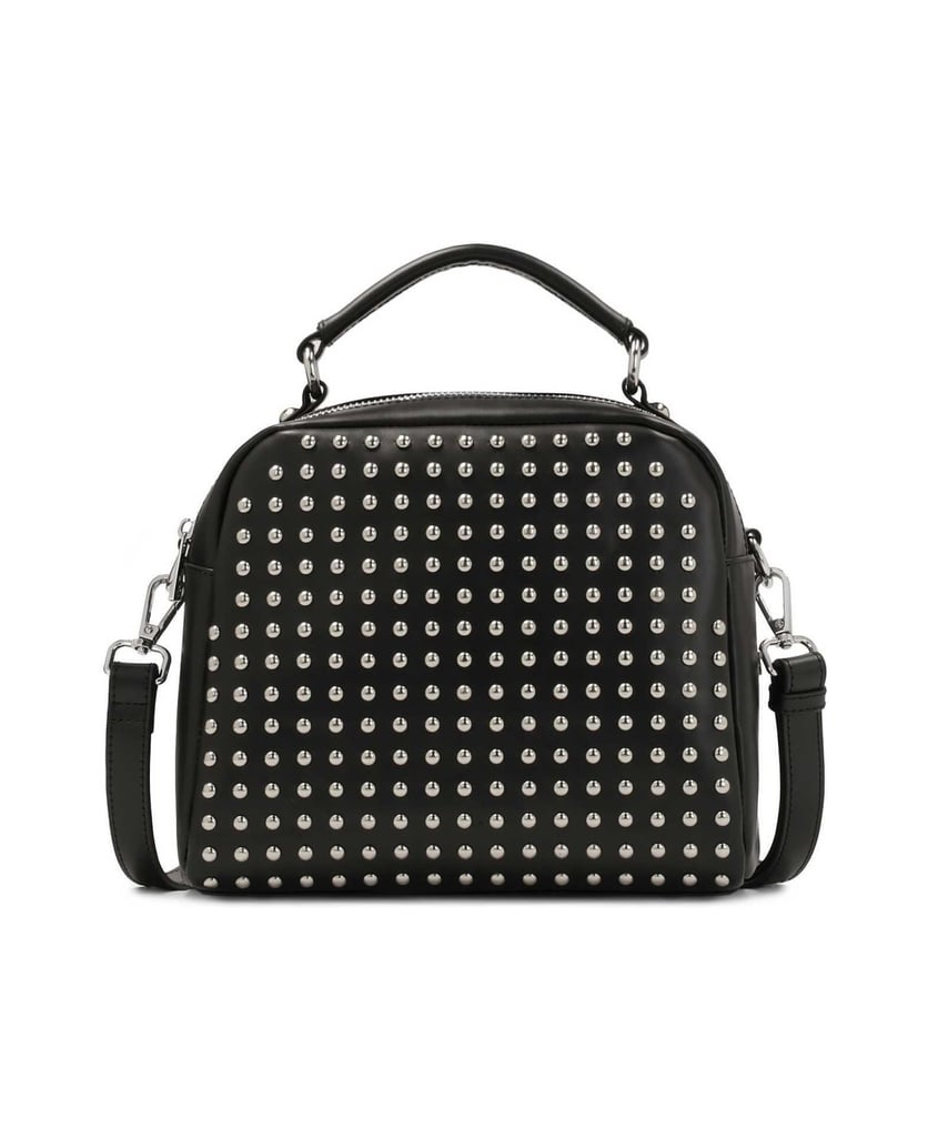 Kazar-Schwarze-Handtasche-mit-silbernen-Nieten-verziert-schwarz
