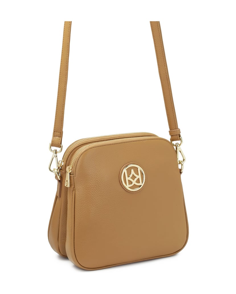 Kazar-Posttasche-aus-Leder-an-einem-langen-Riemen-camel