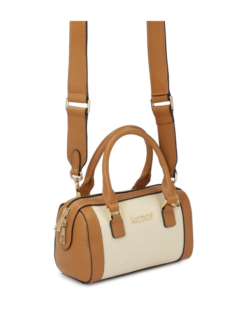 Kazar-Kleine-Bowlingtasche-beige