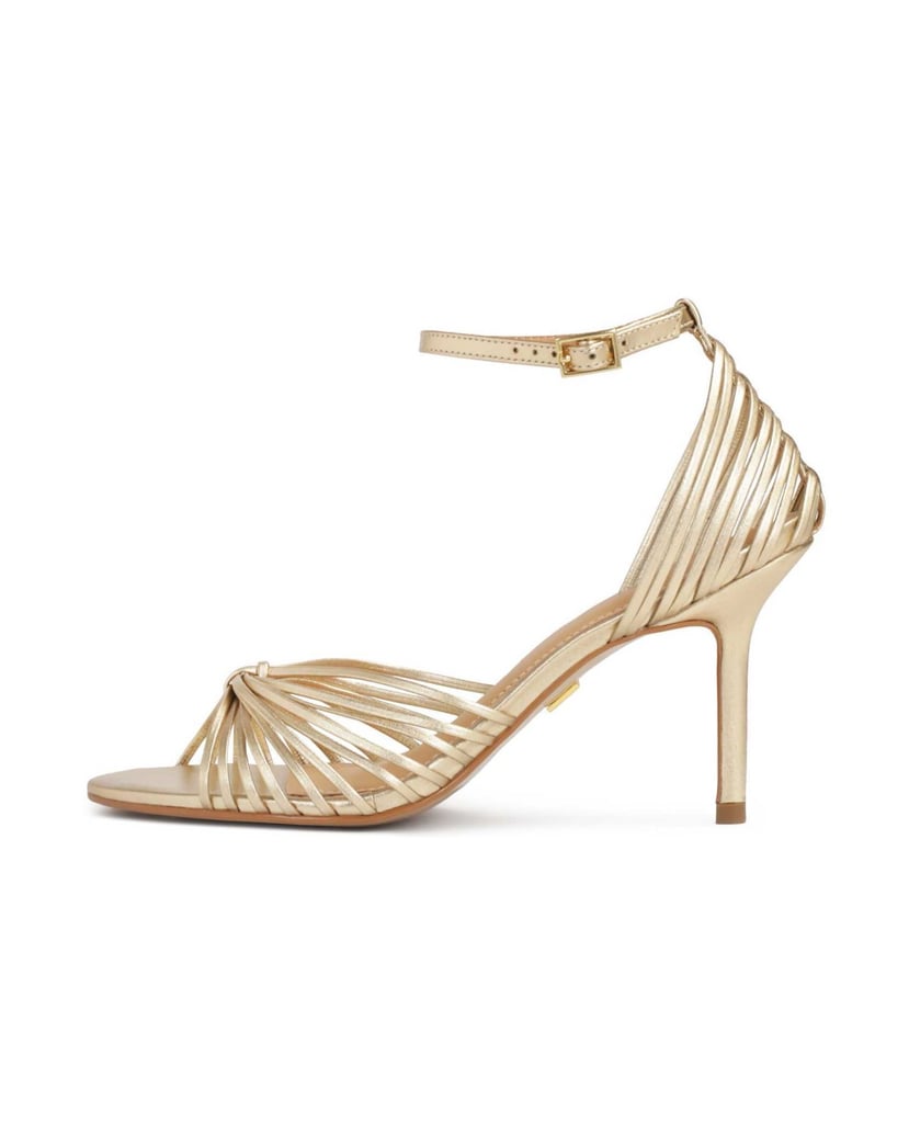 Kazar-Goldfarbene-Sandalen-mit-dünnen-Schnürchen-gold