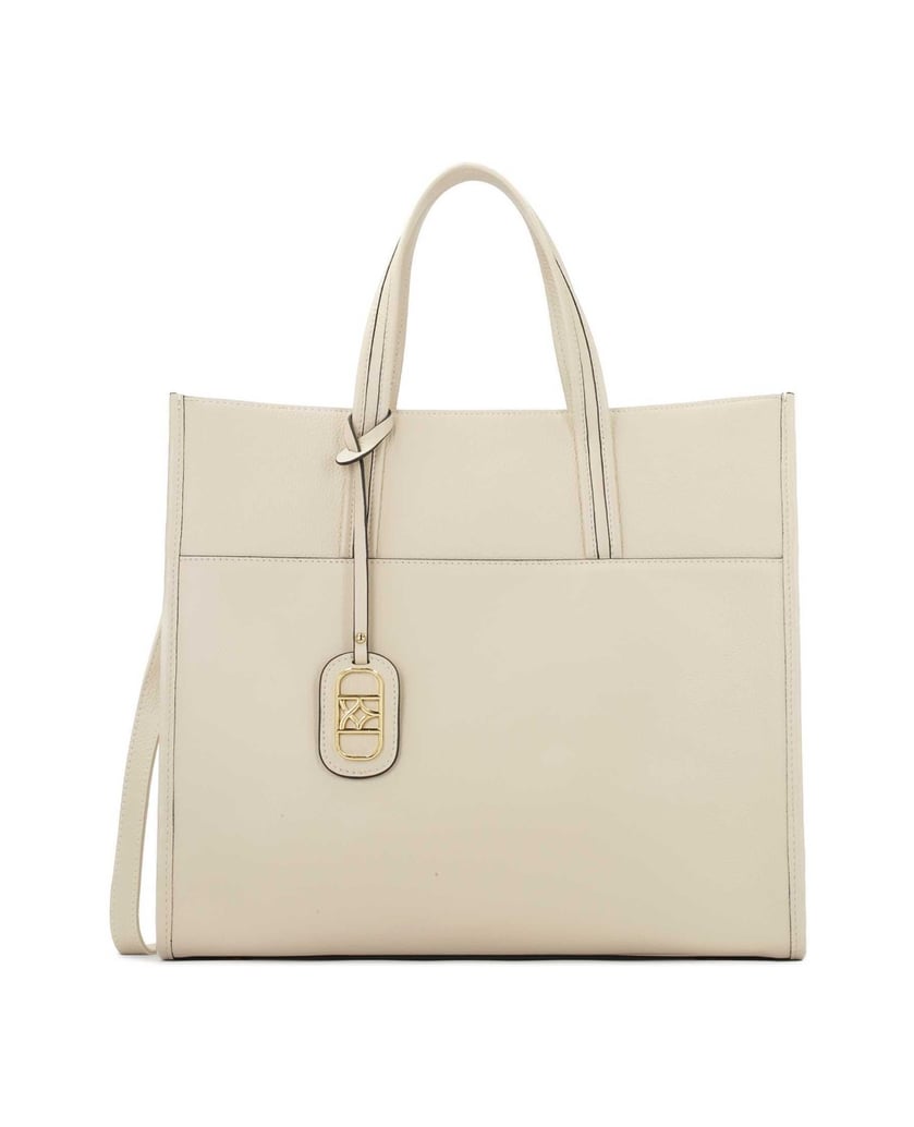 Kazar-Beigefarbene-Lederhandtasche-mit-zwei-Griffen-beige