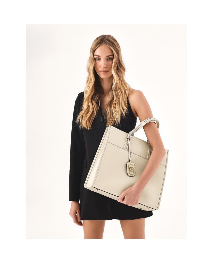 Kazar-Beigefarbene-Lederhandtasche-mit-zwei-Griffen-beige