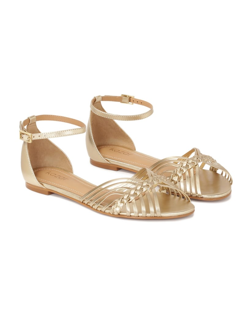 Kazar-Flache-Sandalen-in-Gold-mit-integriertem-Absatz-gold