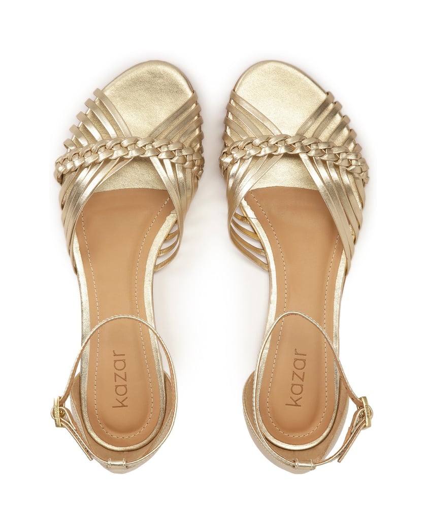 Kazar-Flache-Sandalen-in-Gold-mit-integriertem-Absatz-gold