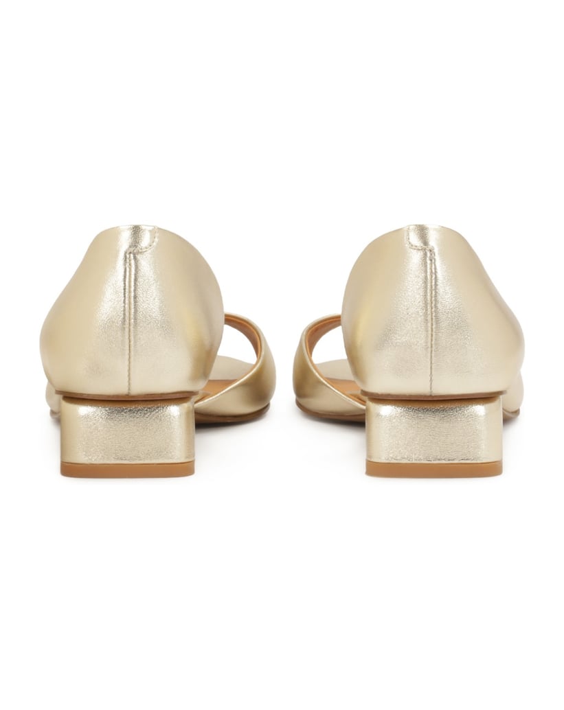 Kazar-Goldfarbene-Peep-Toe-Pumps-mit-niedrigem-Absatz-gold