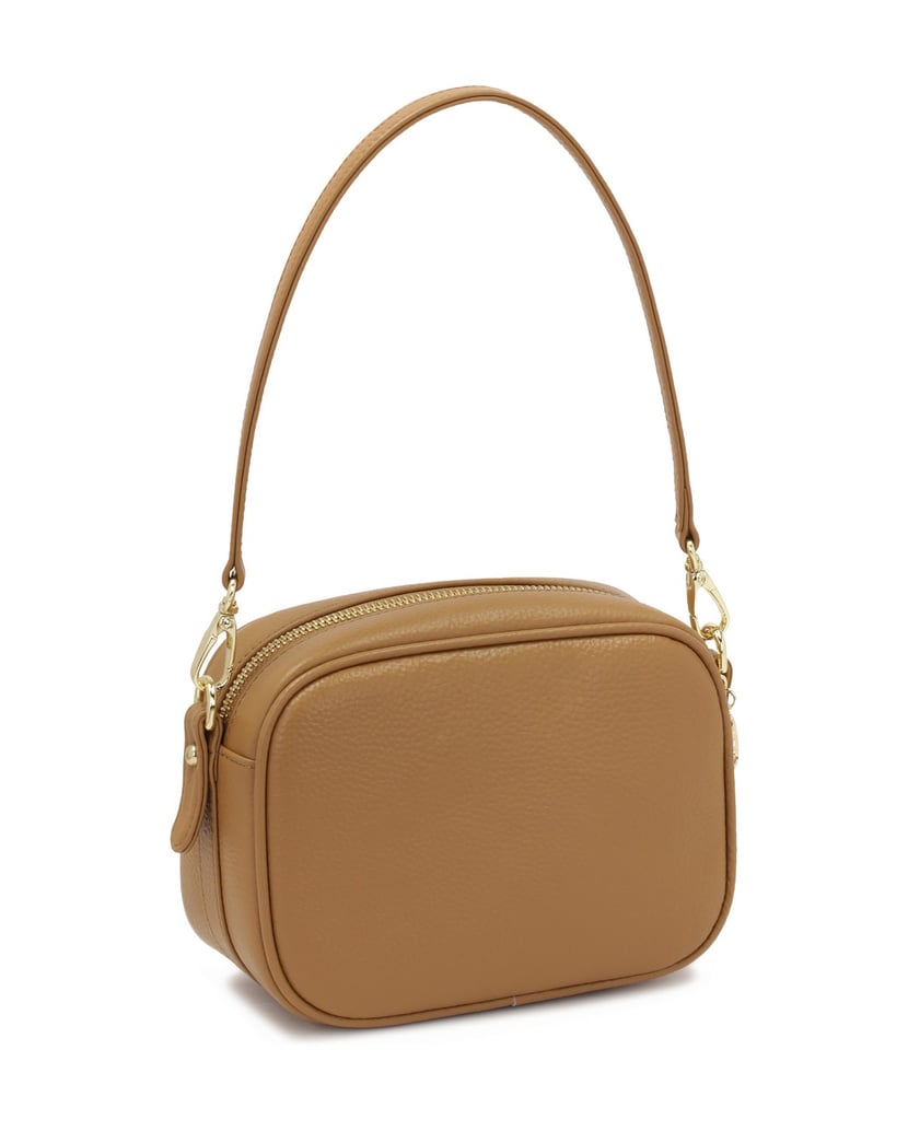 Kazar-Hellbraune-klassische-Handtasche-mit-Riemen-camel