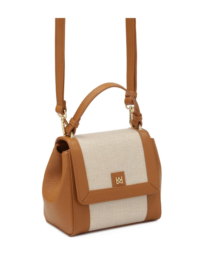 Kazar-Zweifarbige-Handtasche-aus-kombinierten-Materialien-camel