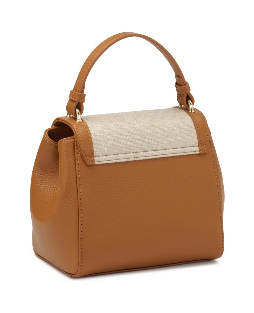 Kazar-Zweifarbige-Handtasche-aus-kombinierten-Materialien-camel