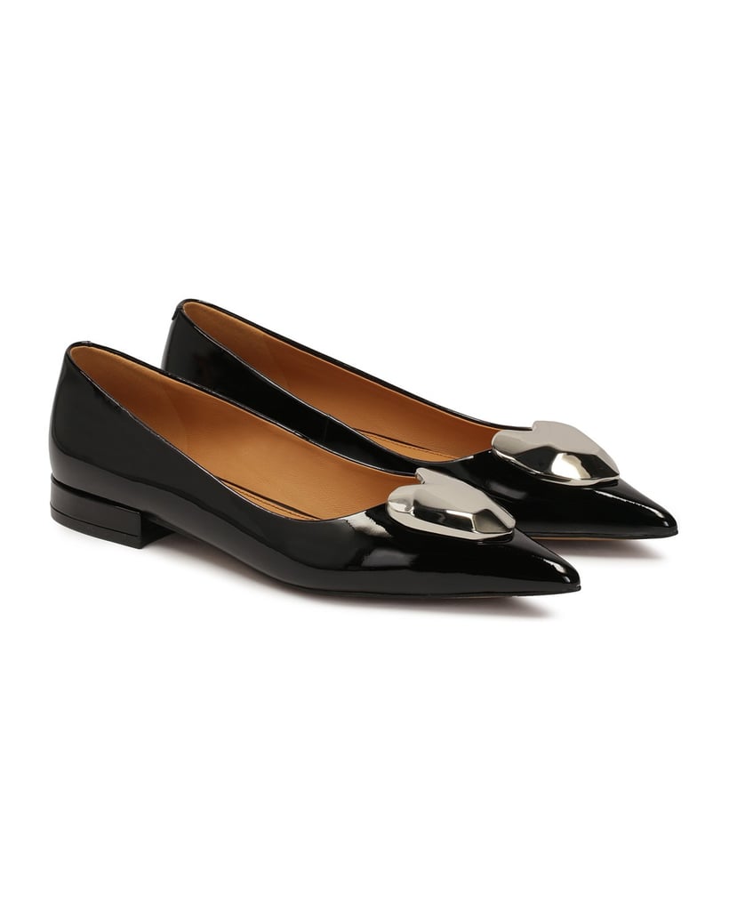 Kazar-Schwarze-Pumps-aus-Lackleder-mit-flacher-Sohle-schwarz