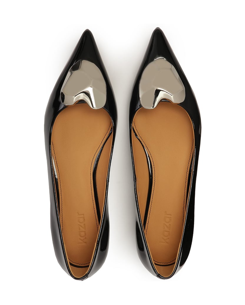Kazar-Schwarze-Pumps-aus-Lackleder-mit-flacher-Sohle-schwarz