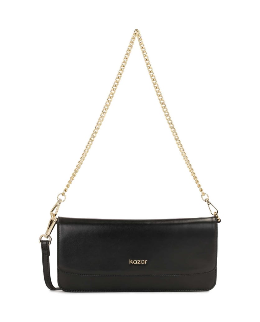 Kazar-Längliche-flache-Handtasche-mit-Klappe-schwarz