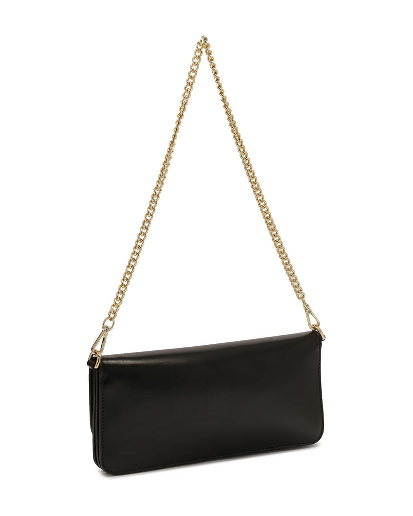 Kazar-Längliche-flache-Handtasche-mit-Klappe-schwarz
