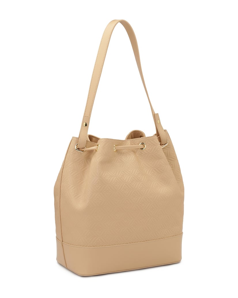 Kazar-Beuteltasche-aus-Leder-mit-einem-einzigartigen-Muster-beige