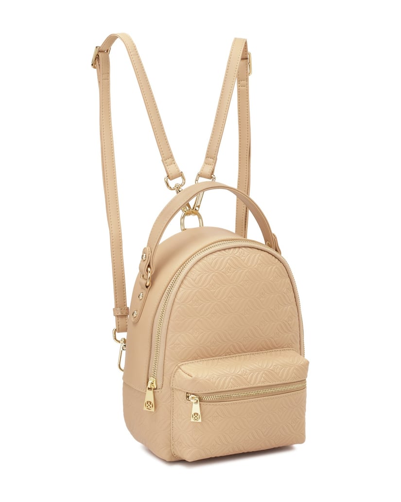 Kazar-Beigefarbener-Rucksack-mit-einzigartigem-geprägtem-Muster-beige