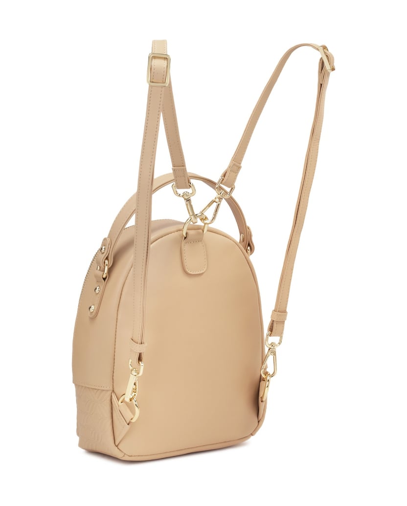 Kazar-Beigefarbener-Rucksack-mit-einzigartigem-geprägtem-Muster-beige