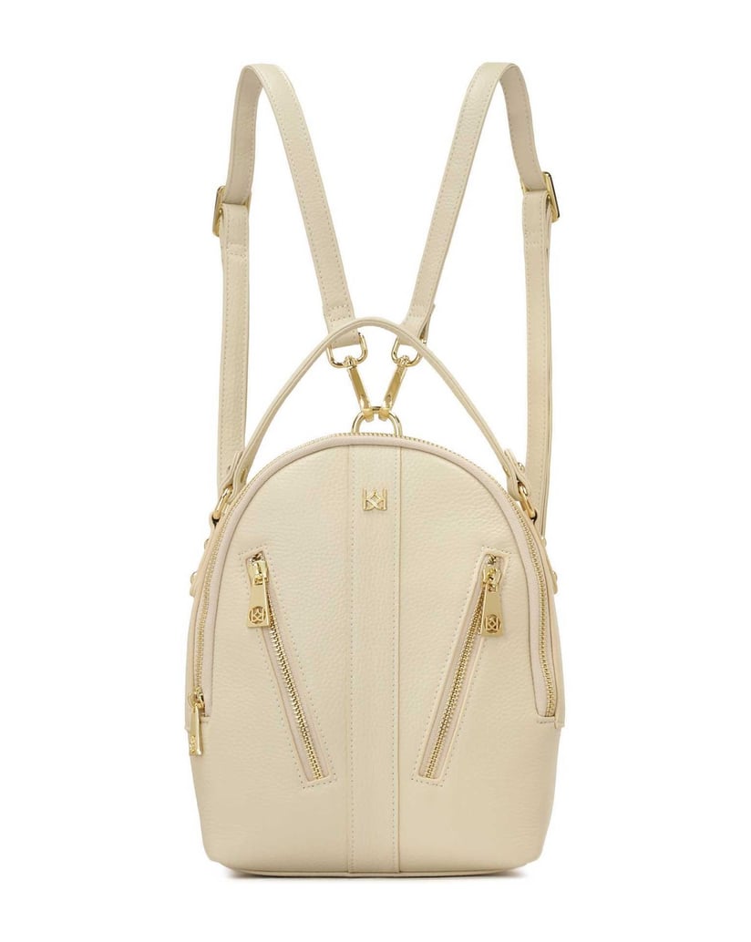 Kazar-Rucksack-aus-Leder-in-cremefarbener-Farbe-weiss