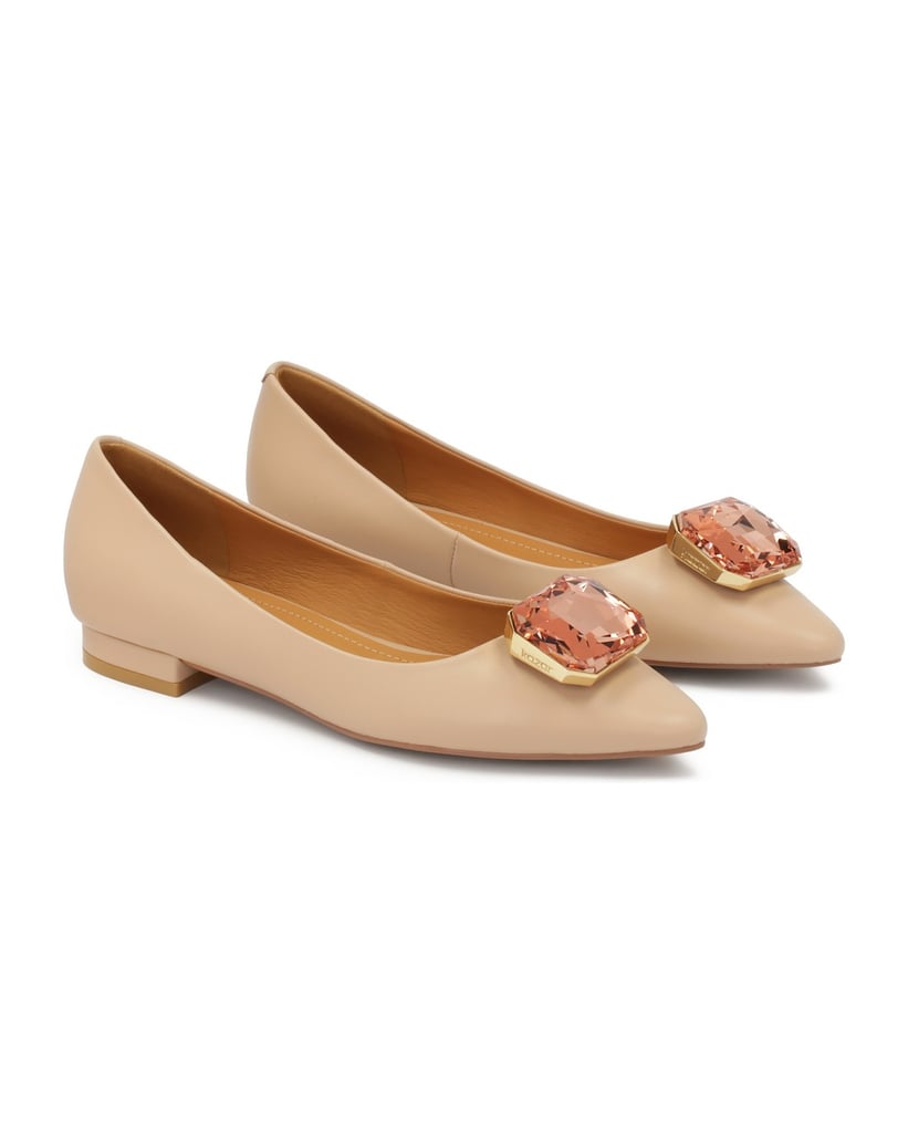 Kazar-Elegante-Lederpumps-auf-flacher-Sohle-pink
