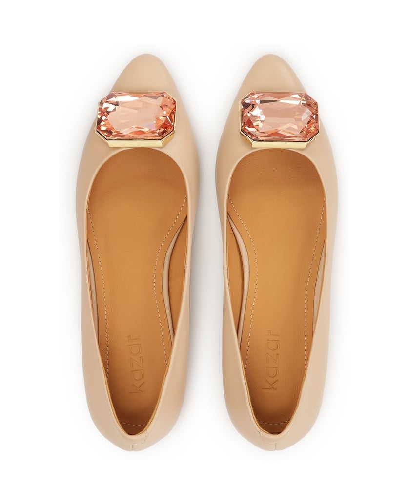 Kazar-Elegante-Lederpumps-auf-flacher-Sohle-pink