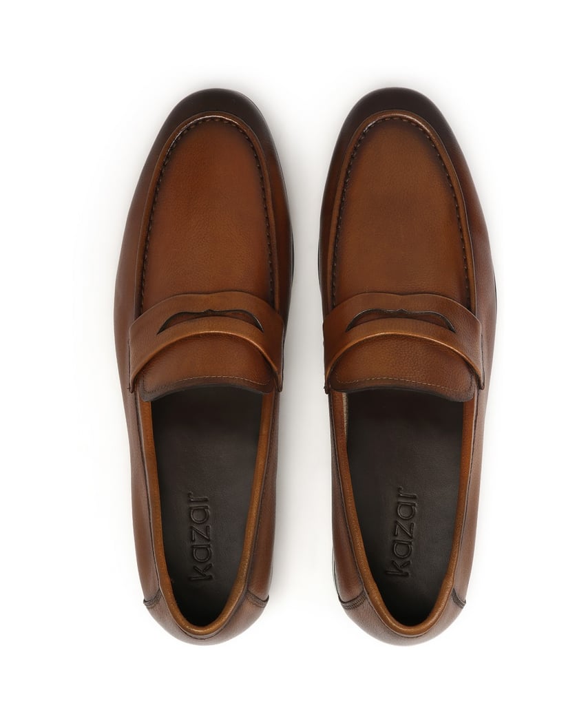 Kazar-Loafers-aus-braunem,-schattiertem-Leder-braun