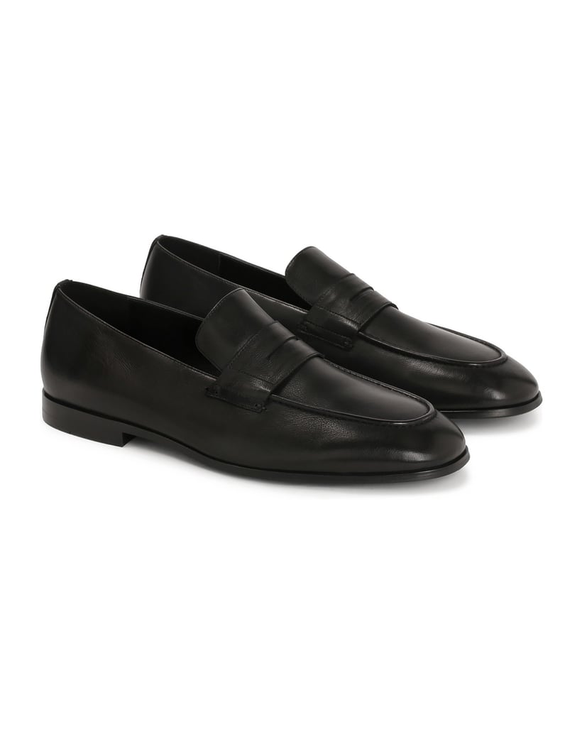 Kazar-Schwarze-klassische-Leder-Slipper-schwarz