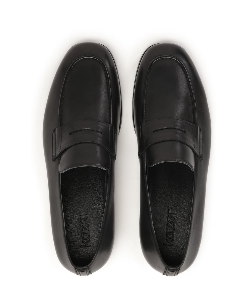 Kazar-Schwarze-klassische-Leder-Slipper-schwarz
