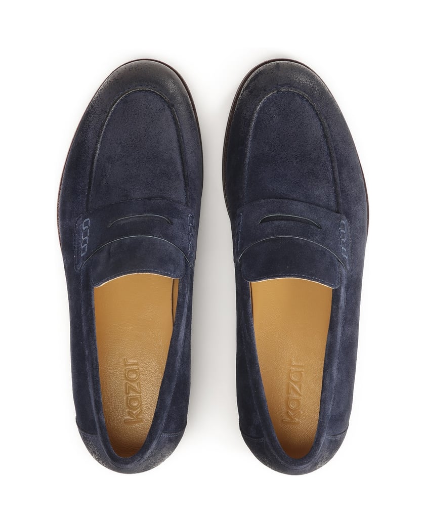Kazar-Marineblaue-Slipper-aus-geriebenem-Wildleder-dunkelblau