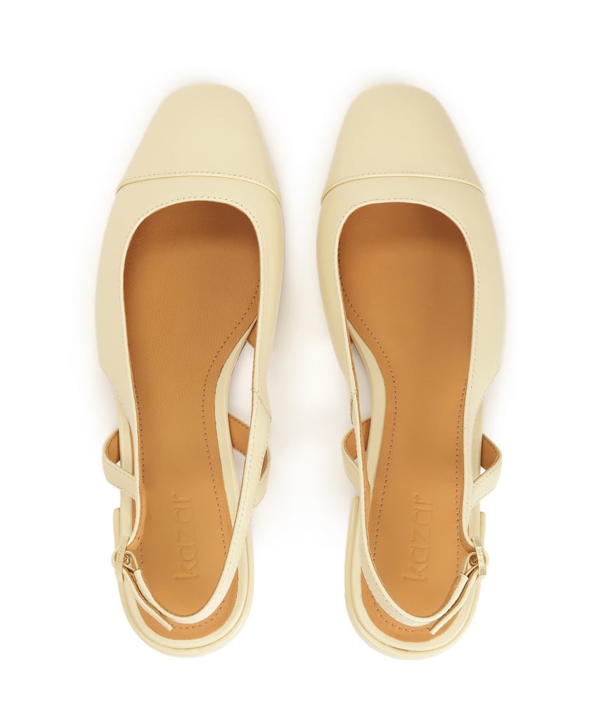Kazar-Cremefarbene-Pumps-mit-fein-geschnittenem-Schaft-beige