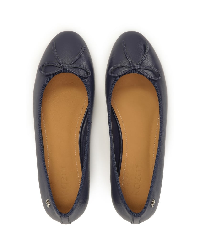 Kazar-Marineblaue-Ballerinas-aus-Naturleder-dunkelblau