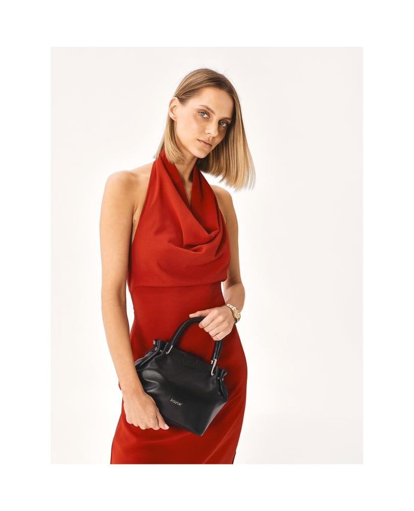 Kazar-Schwarze-Handtasche-mit-starren-Griffen-schwarz