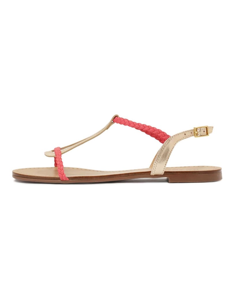 Kazar-Flache-Ledersandalen-in-Rosa-und-Gold-pink