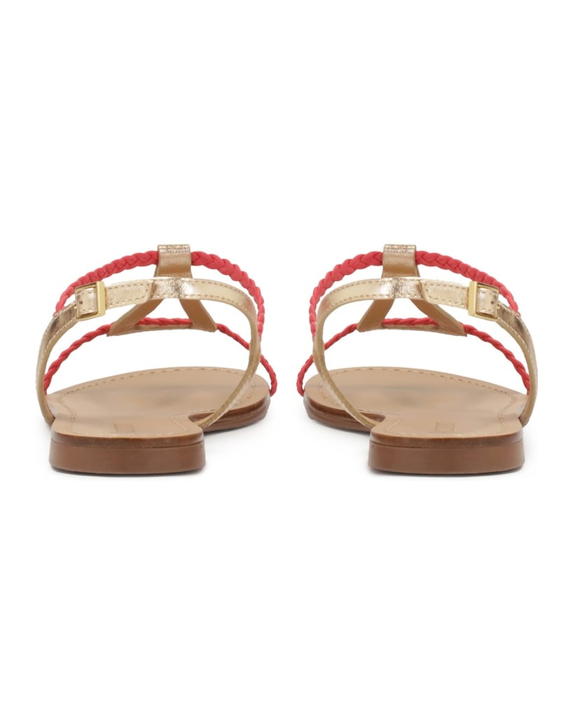 Kazar-Flache-Ledersandalen-in-Rosa-und-Gold-pink