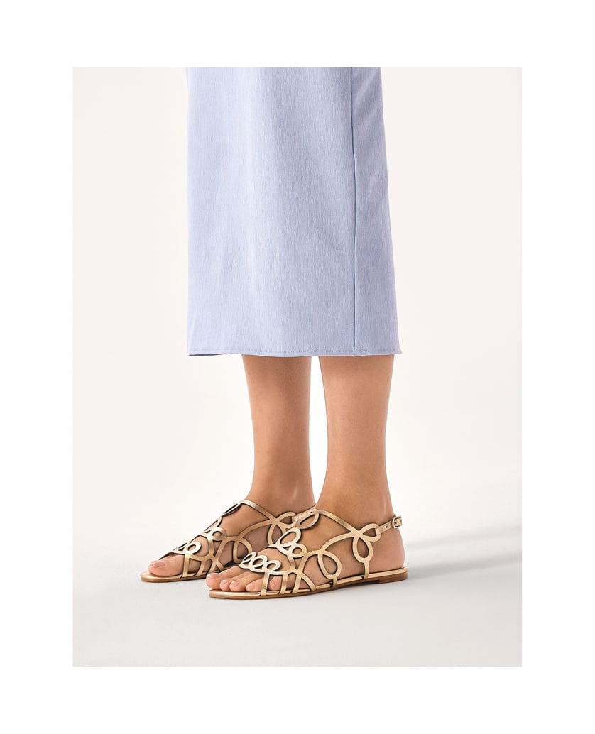 Kazar-Goldene-Sandalen-mit-feinem-Muster-gold