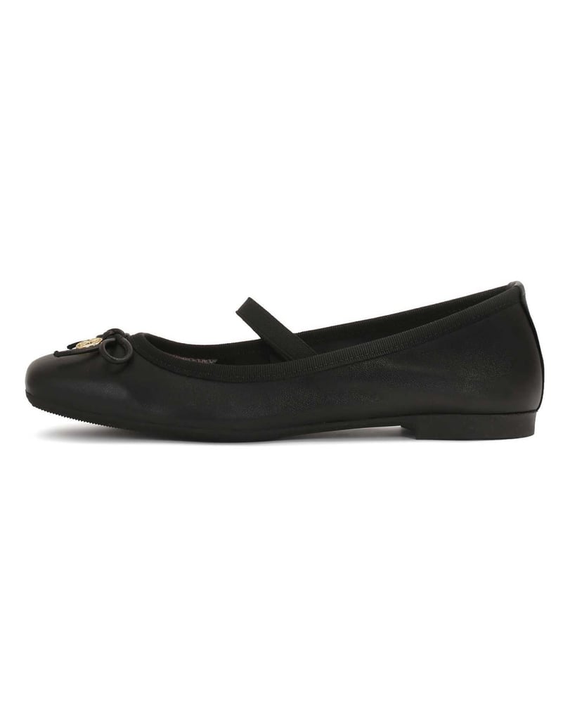 Kazar-Schwarze-Ballerinas-mit-Gummiband-und-gestutzter-Nase-schwarz