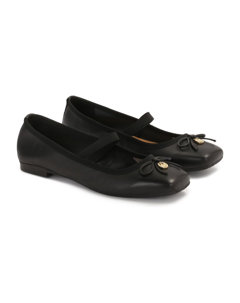 Kazar-Schwarze-Ballerinas-mit-Gummiband-und-gestutzter-Nase-schwarz