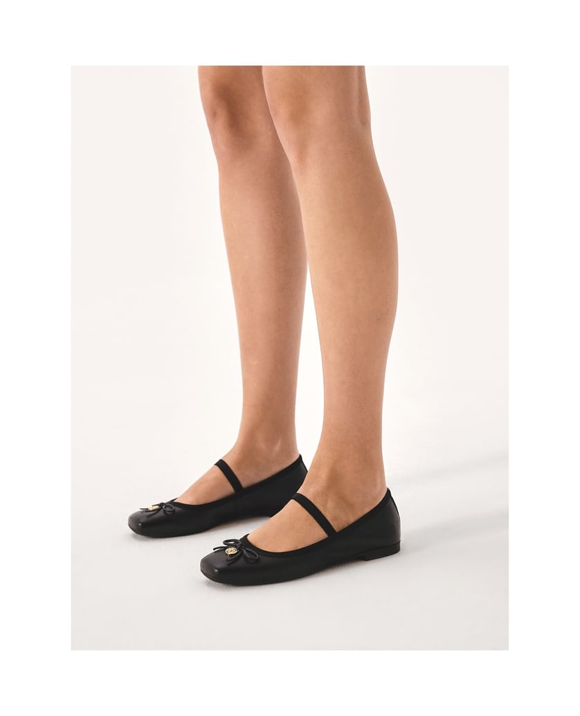 Kazar-Schwarze-Ballerinas-mit-Gummiband-und-gestutzter-Nase-schwarz