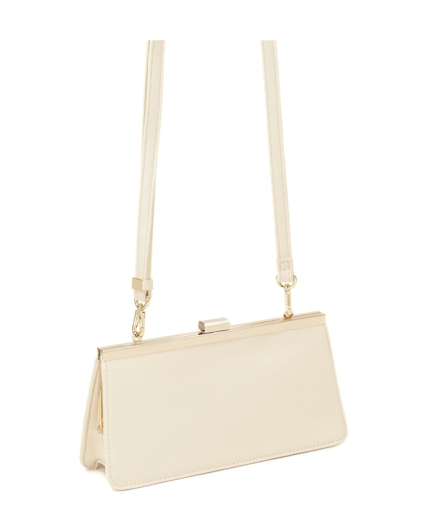 Kazar-Elegante-Handtasche-mit-Metallrahmen-weiss
